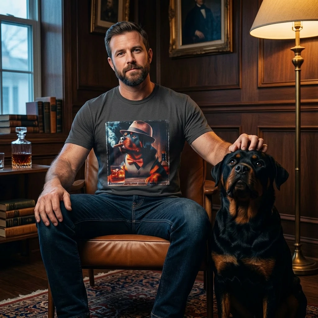 Rottweiler smoking cigars shirt T-Shirt Printify