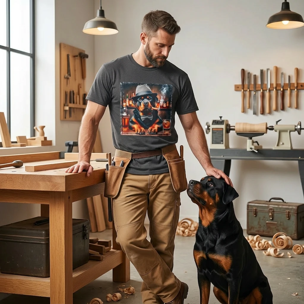 Rottweiler smoking a cigar shirt T-Shirt Printify