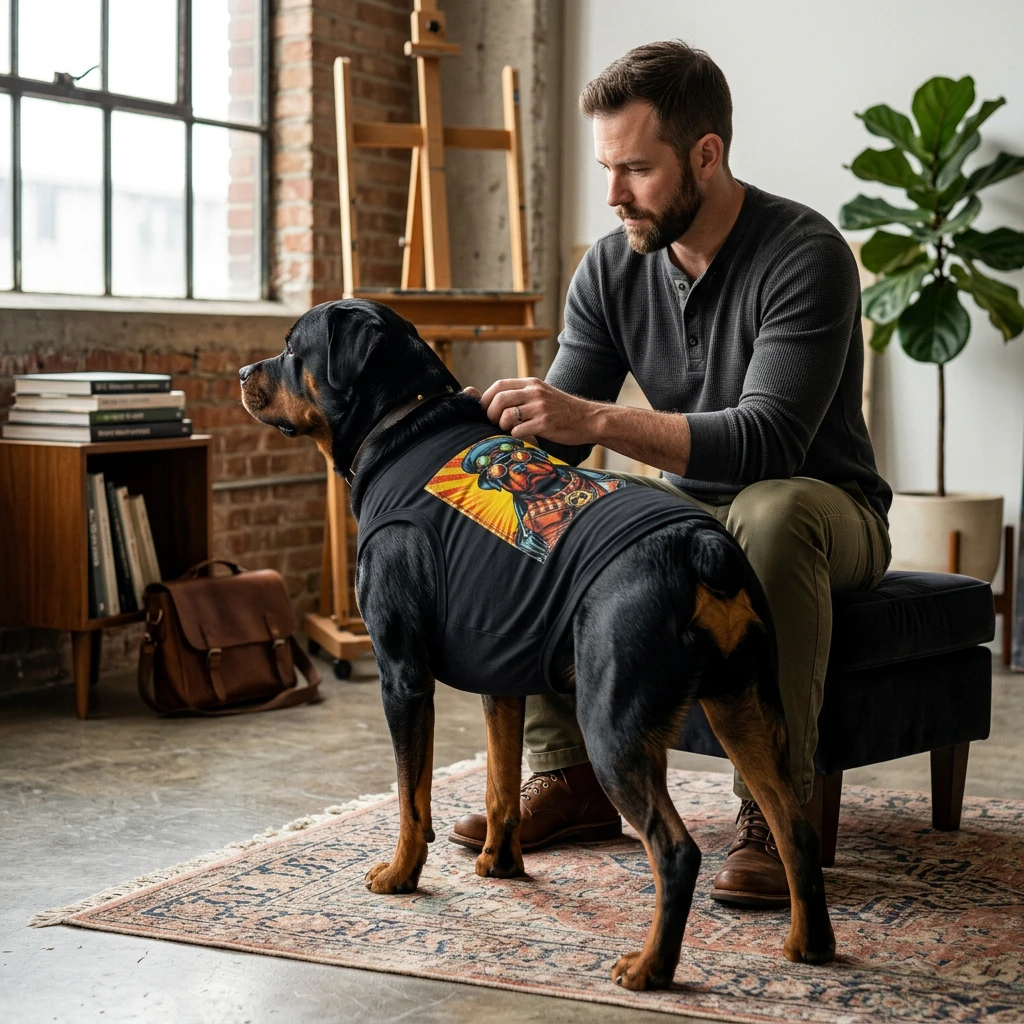 Pet Tank Top Rottie steam punk Pets Printify