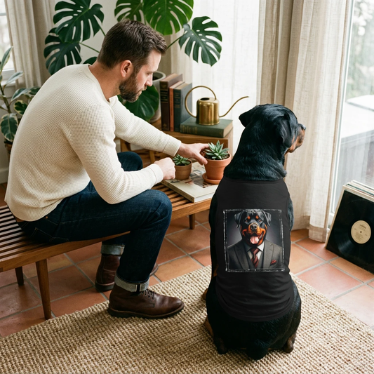 Pet Tank Top Rottie business man Pets Printify