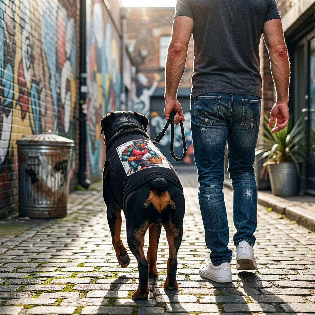 Pet Tank Top Rottie bike riding Pets Printify