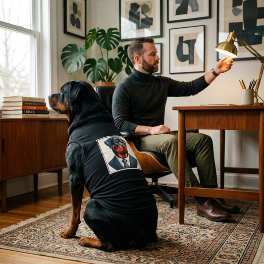 Pet Tank Top Rottie business man Pets Printify