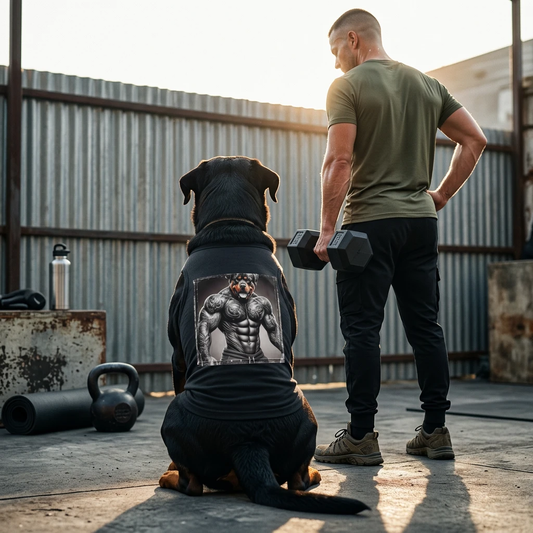 Pet Tank Top Rottie Workinh out Pets Printify