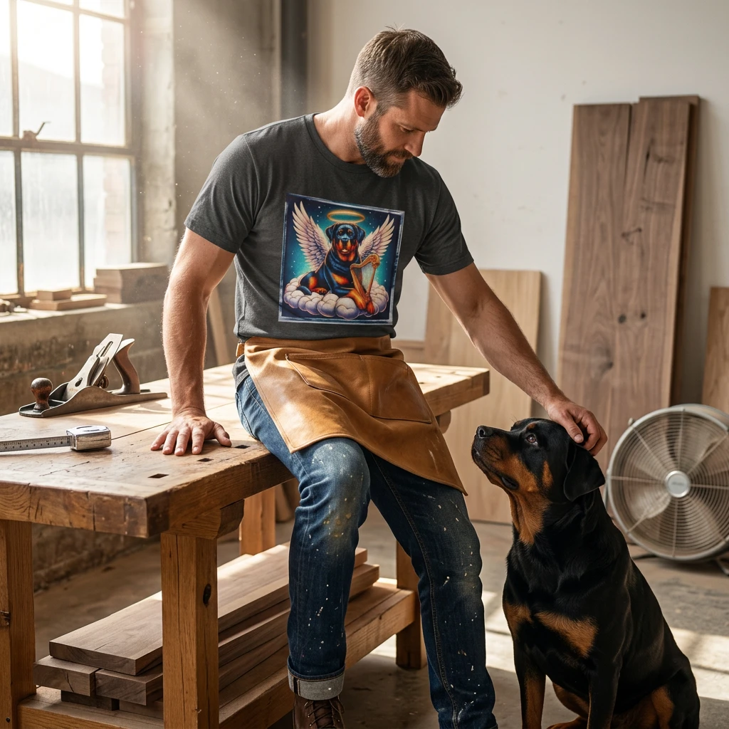 Rottweiler harp Angel shirt T-Shirt Printify