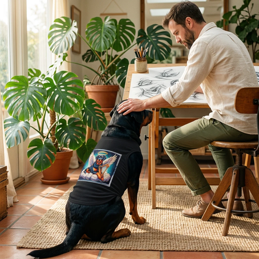 Pet Tank Top Rottie heavenly Angel Pets Printify