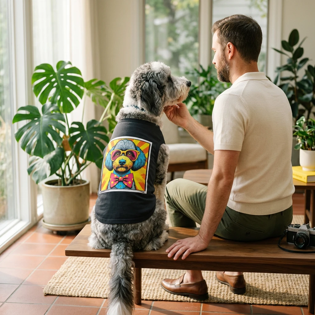 Pet Tank Top Sheepadoodle pop art Pets Printify