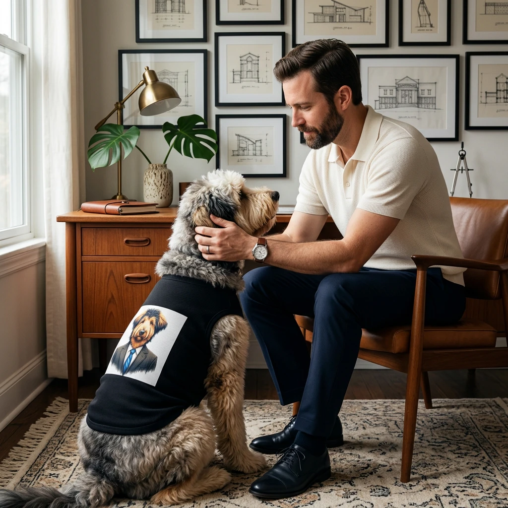 Pet Tank Top Sheepadoodle working man Pets Printify