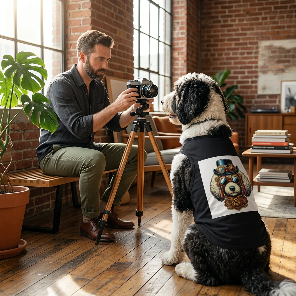 Pet Tank Top Sheepadoodle steam punk Pets Printify