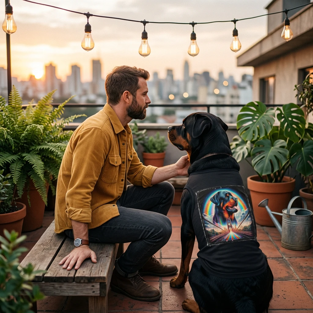 Pet Tank Top Rottie rainbow bridge Pets Printify