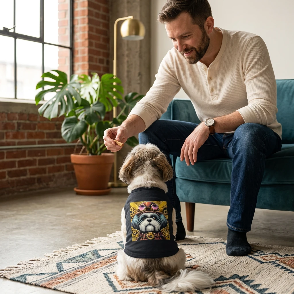 Pet Tank Top Shih Tzu Holden steam punk Pets Printify