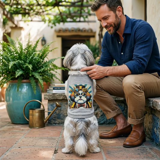 Pet Tank Top Shih Tzu steam punk Pets Printify