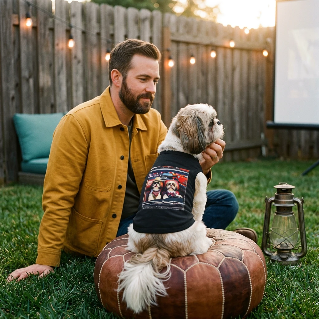 Pet Tank Top Shih Tzu driving shirt Pets Printify