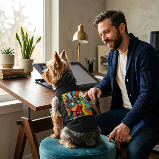 Pet Tank Top Yorkie pop art Pets Printify