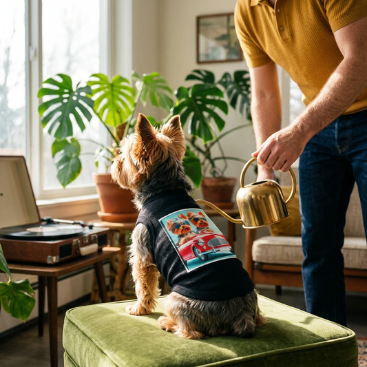 Pet Tank Top Yorkie couple driving Pets Printify