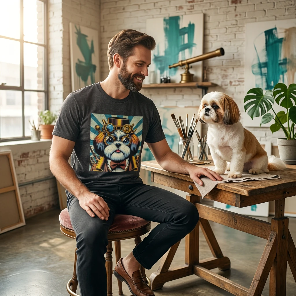 Shih Tzu steam punk shirt T-Shirt Printify