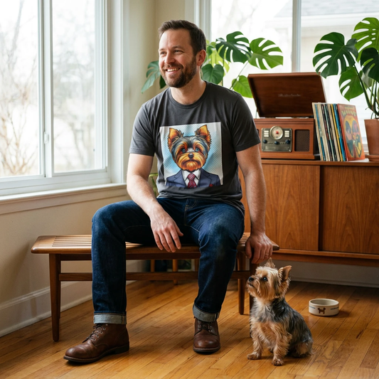 Yorkie suit shirt T-Shirt Printify