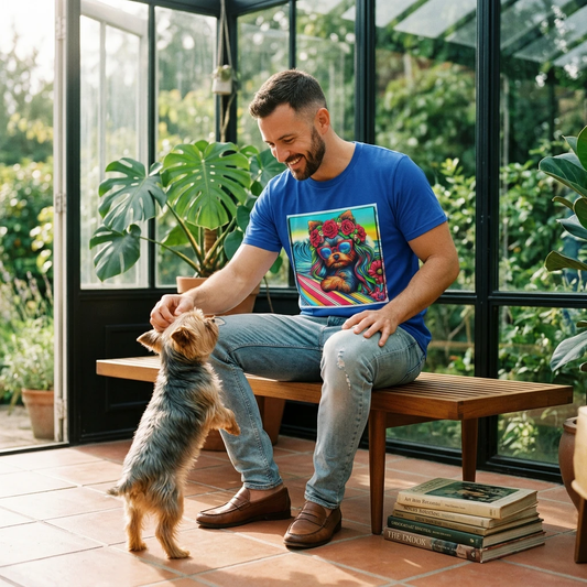 Yorkie flower girl shirt T-Shirt Printify