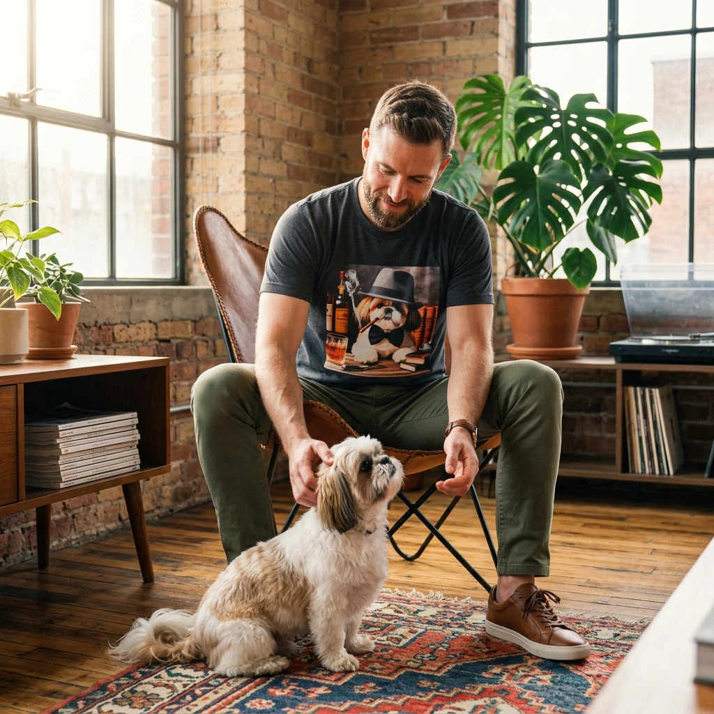Shih Tzu cigars shirt T-Shirt Printify