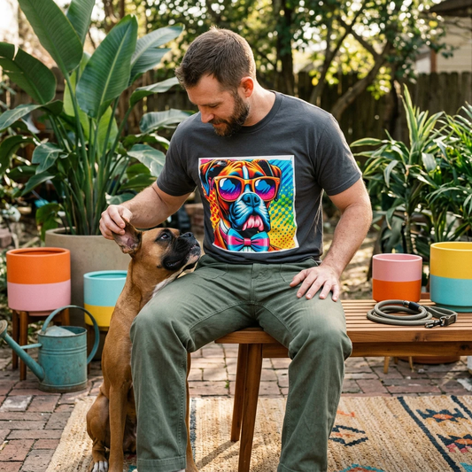 Boxer Pop Art Dog Shirt Graphic Tee For Dog Lovers Boxer Breed Gift For Men Women T-Shirt Printify