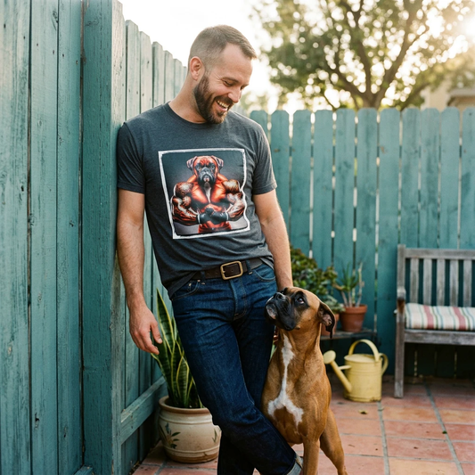 Boxer Muscle Dog Shirt Athletic Pet Apparel For Strong Boxers Durable Comfort Tee T-Shirt Printify