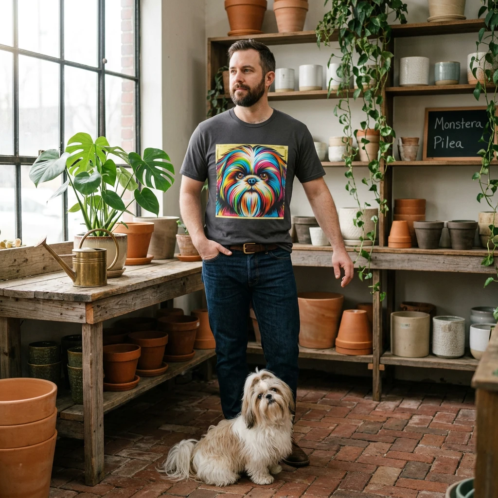 Shih Tzu colorful puppy shirt T-Shirt Printify