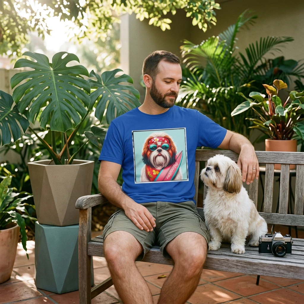 Shih Tzu surfer shirt T-Shirt Printify