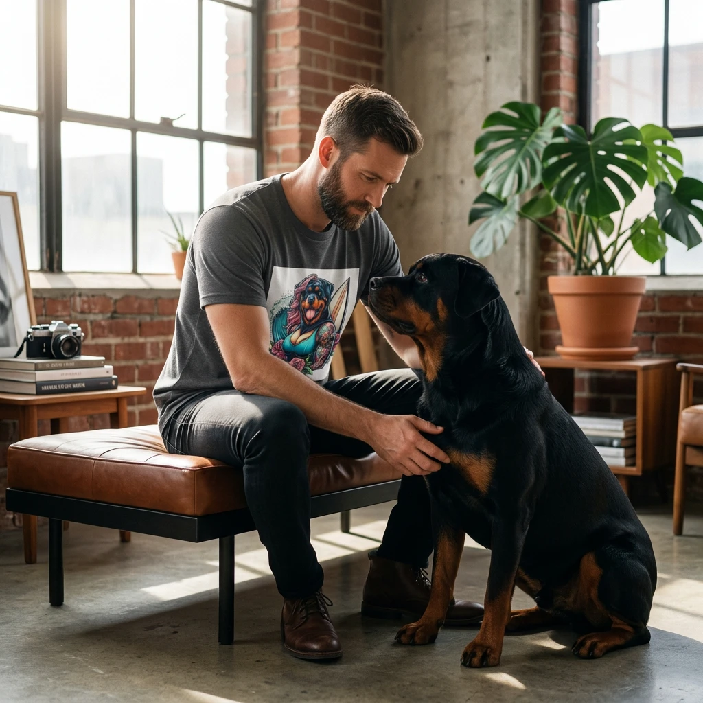Rottweiler sexy surfer T-Shirt Printify