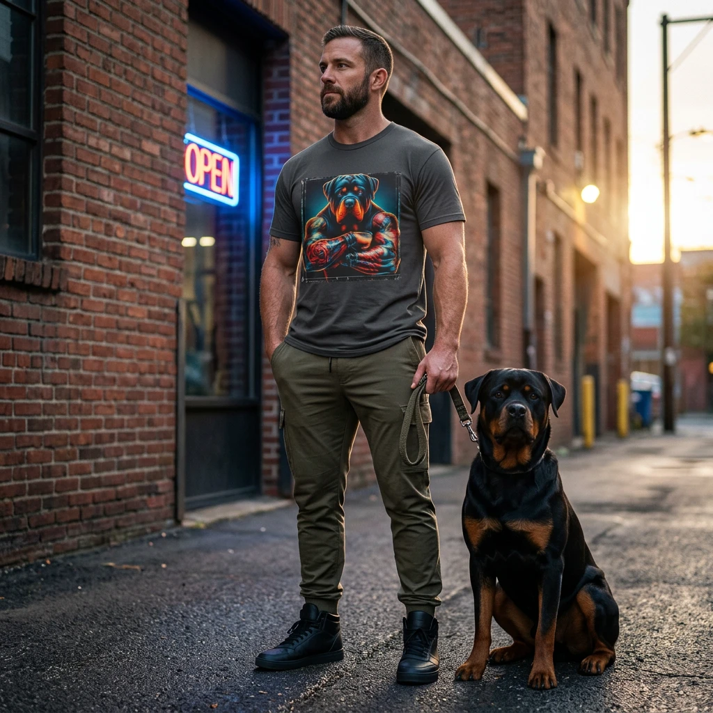 Rottweiler big muscles shirt T-Shirt Printify