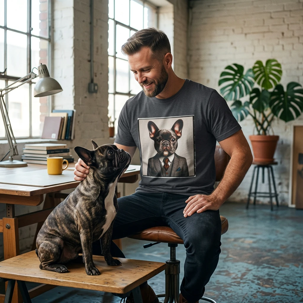 French Bulldog Breed Profile Unisex Soft Style Tee For Families And Apartment Living Low Maintenance Companion T-Shirt Printify