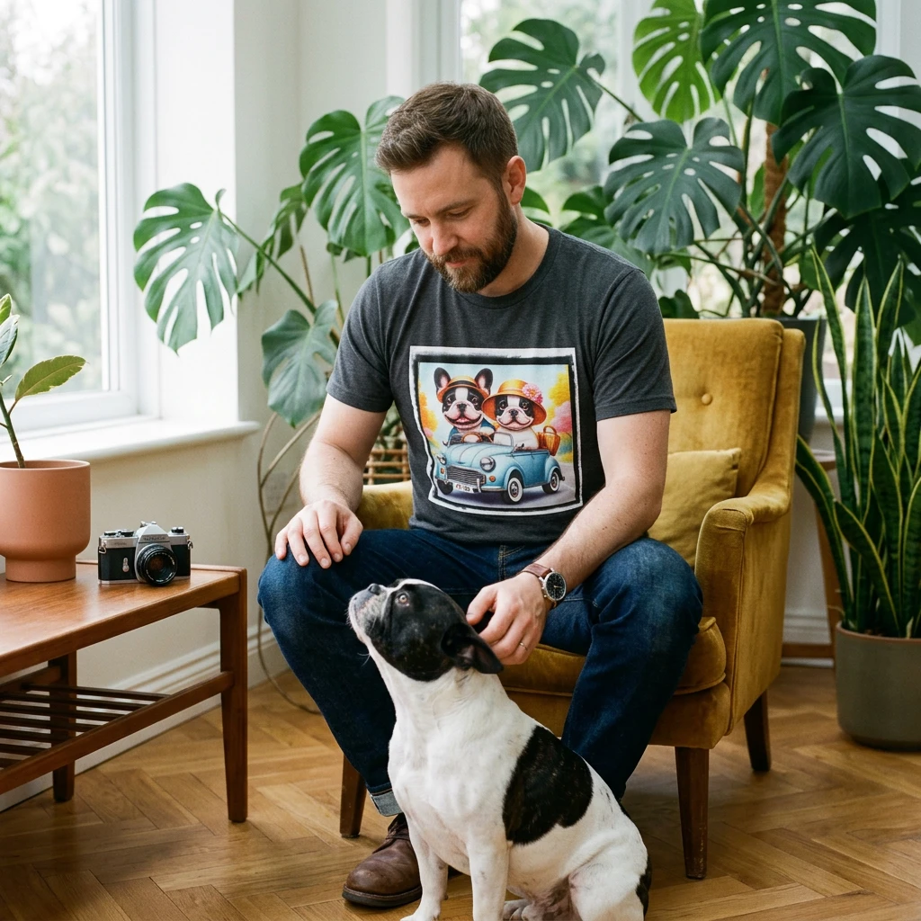 Wacky French Bulldog Shirt For Dog Lovers Unisex Tee With Bat Ears Short Coat Gift Idea T-Shirt Printify
