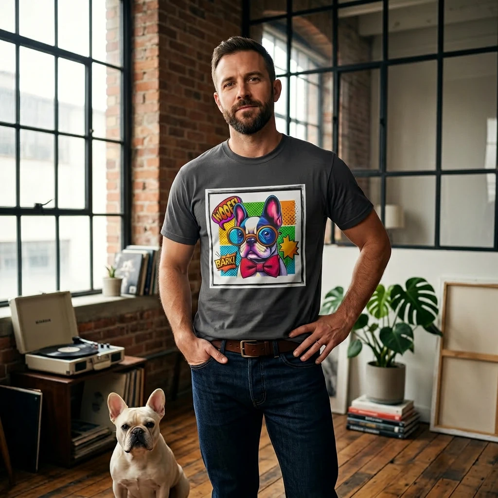 Wacky French Bulldog T Shirt For Dog Lovers Graphic Tee Cute Bat Ears Gift Idea For Fans T-Shirt Printify