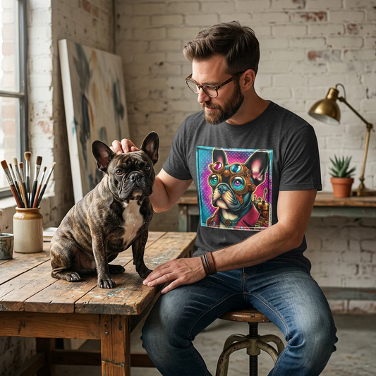 French Bulldog Steampunk Cutie T Shirt For Dog Lovers Unisex Graphic Tee Casual Apparel T-Shirt Printify