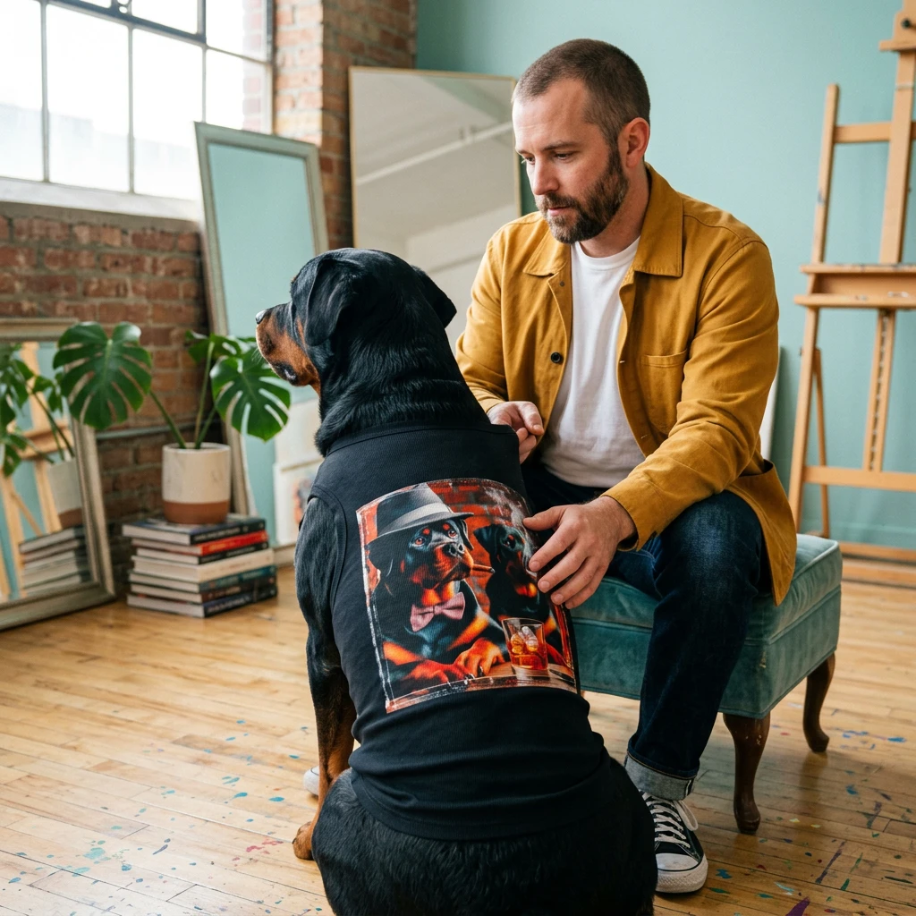 Pet Tank Top Rottie Frirnds smoking Pets Printify