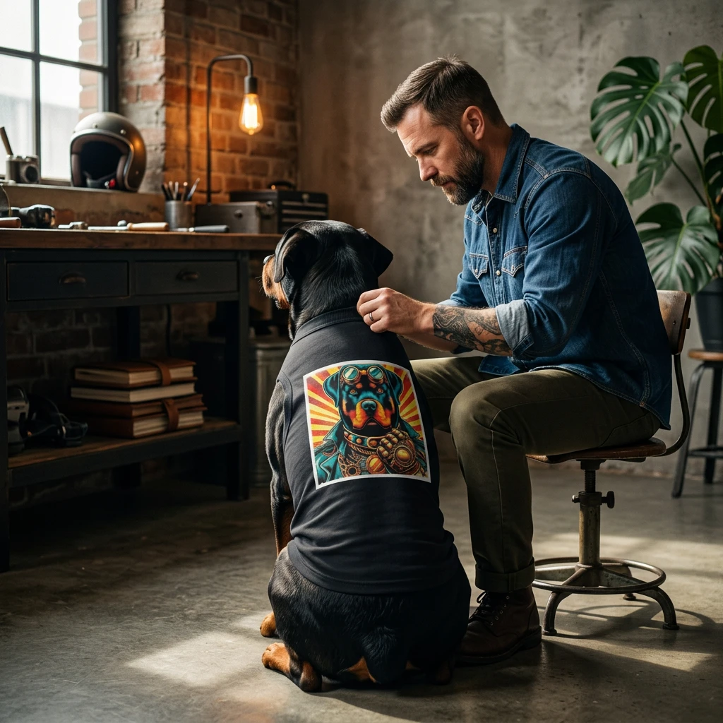 Pet Tank Top Rottie steam punk Pets Printify