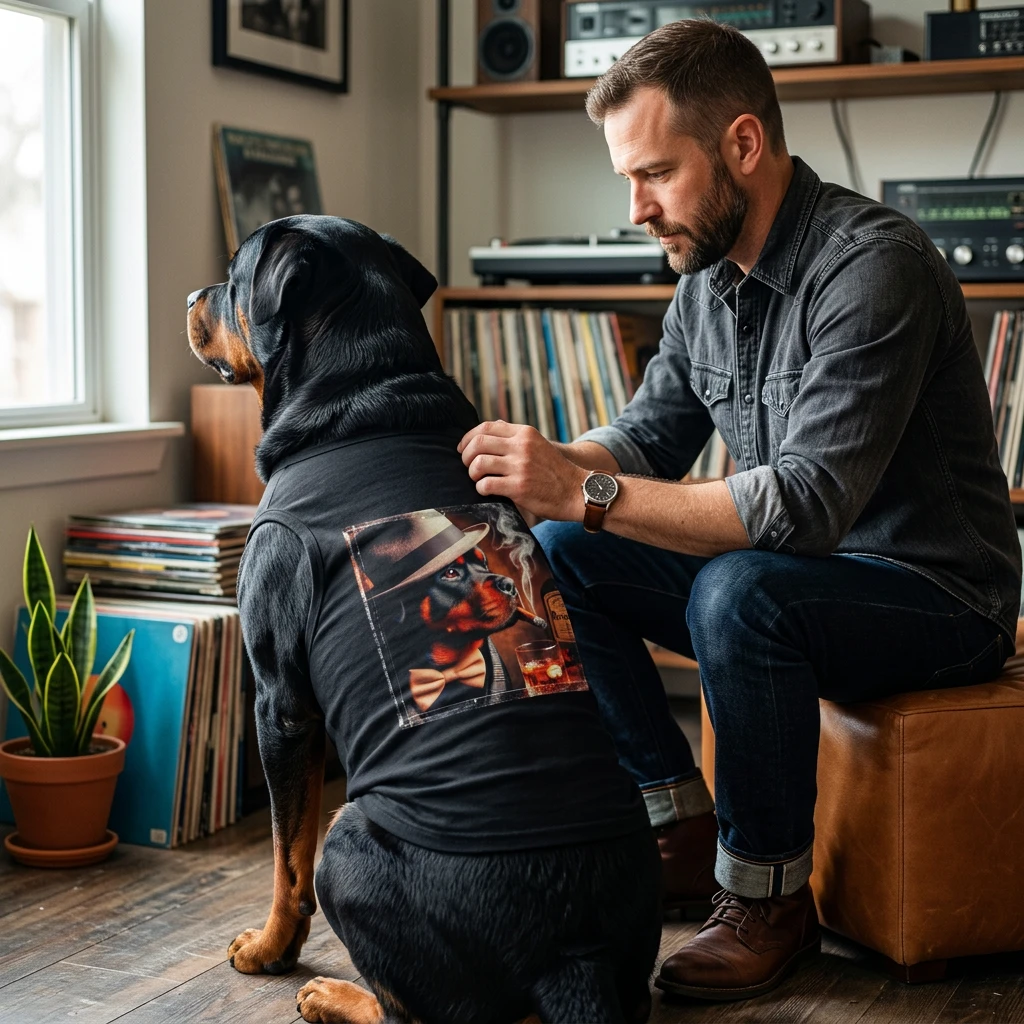 Pet Tank Top Rottie up in smoke Pets Printify