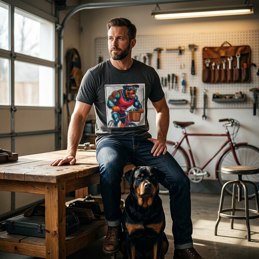 Rottweiler bike rider T-Shirt Printify
