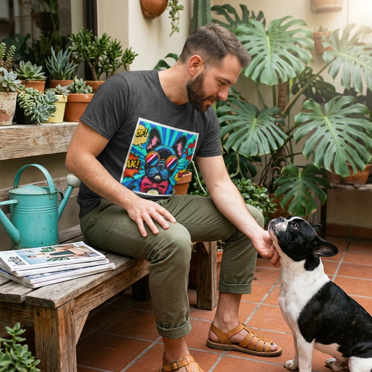 French Bulldog Unisex Soft Style T Shirt Affectionate Companion Ideal For Apartments Low Maintenance Coat T-Shirt Printify