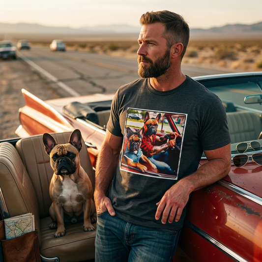 French Bulldog Dad and Daughter Matching T Shirt Family Gear Cute Frenchie Apparel for Fans T-Shirt Printify