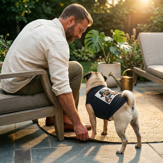 Pet Tank Top Pug whiskey drinking Pets Printify