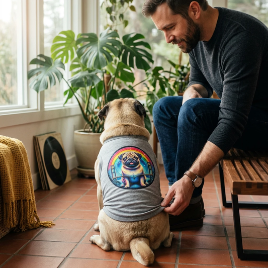 Pet Tank Top Pug pretty colors Pets Printify