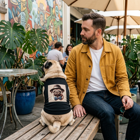 Pet Tank Top Pug snazzy bow tie Pets Printify