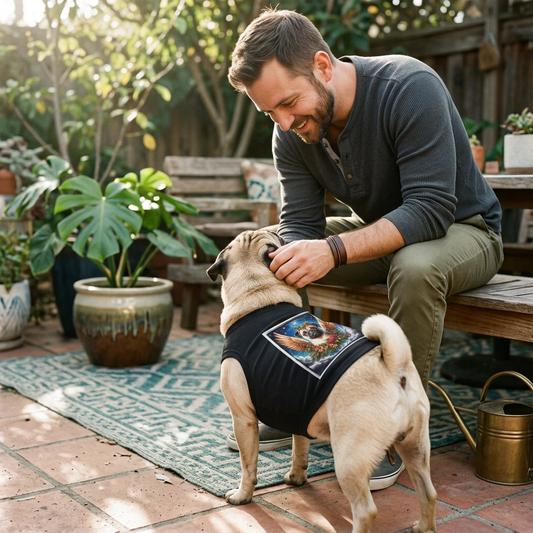 Pet Tank Top Pug Angel Pets Printify