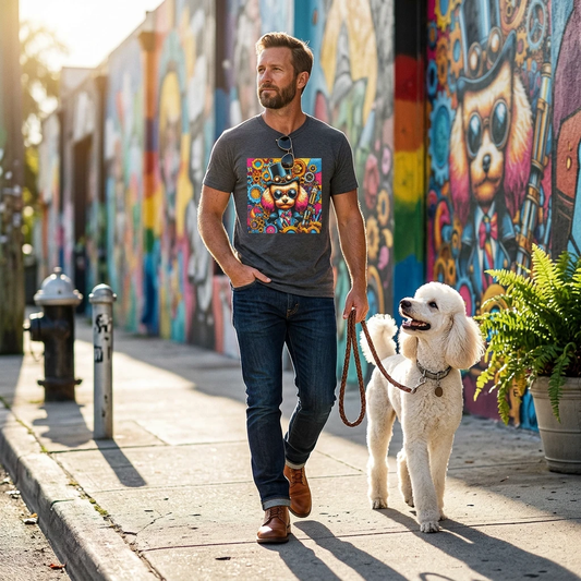 Poodle colorful steam punk T-Shirt Printify
