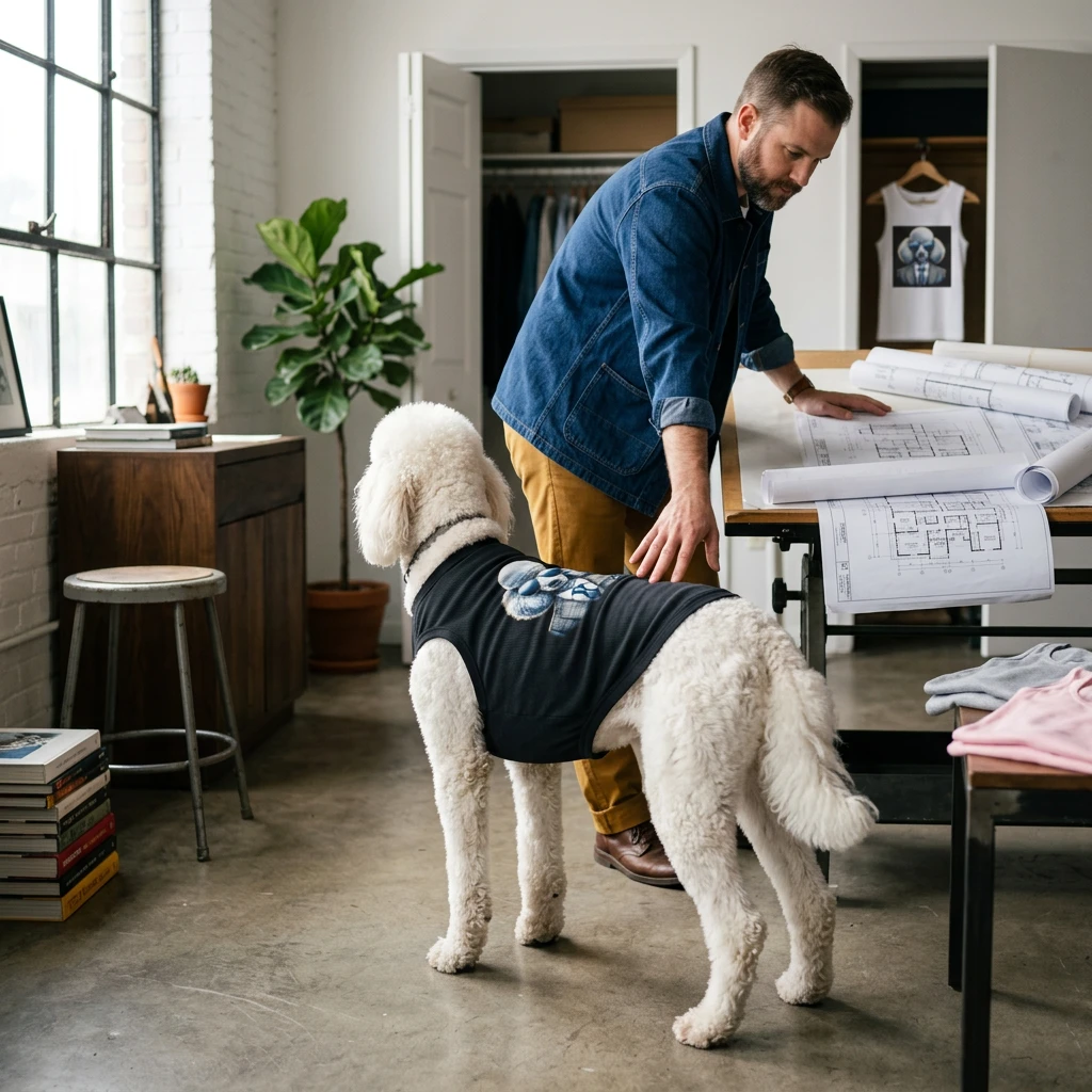 Pet Tank Top Poodle serious business Pets Printify