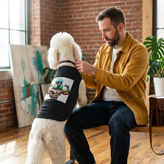 Pet Tank Top Poodle arm muscles shirt Pets Printify
