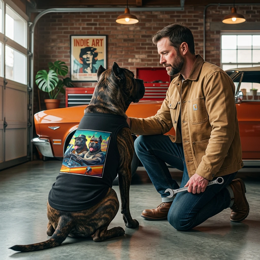 Cane Corso Dog Tank Top Pet Shirt For Large Breed In Car Theme Graphic Outfit Breathable Summer Wear Pets Printify