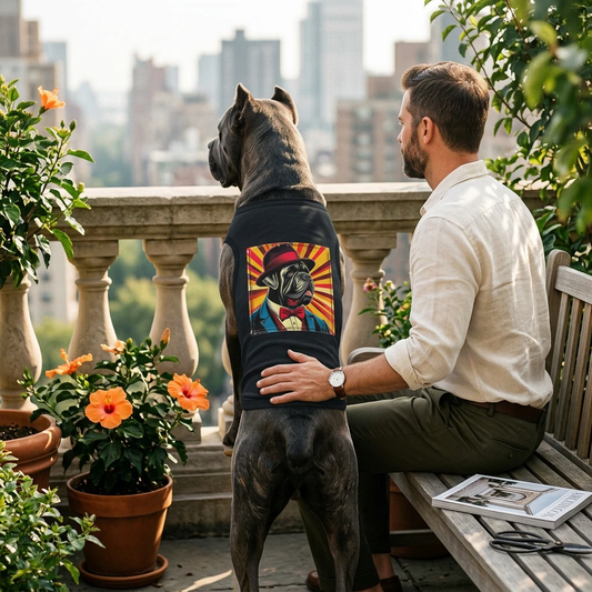 Cane Corso Dog Tank Top Costume For Large Breed Pets In Suit And Hat Fashion Apparel Pets Printify