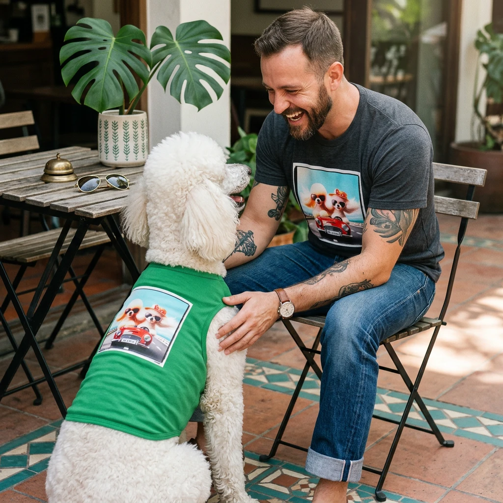 Wacky Poodle driving fun shirt T-Shirt Printify