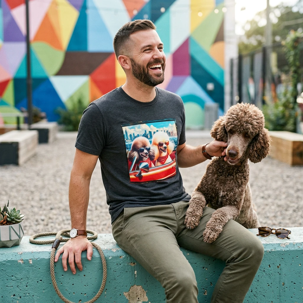 Wacky Poodle friends driving T-Shirt Printify
