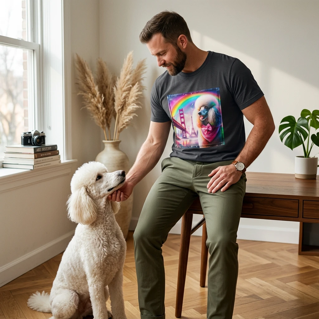 Poodle pretty rainbow shirt T-Shirt Printify